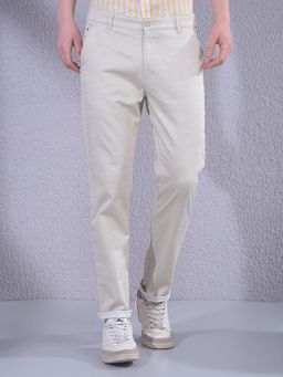 CRIMSOUNE CLUB - Men's Beige Texture Trouser