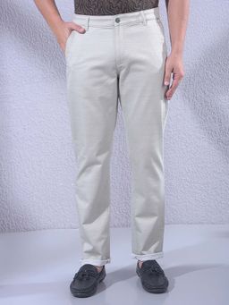 CRIMSOUNE CLUB - Men's Beige Texture Trouser