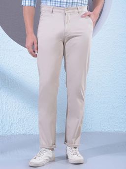 CRIMSOUNE CLUB - Men's Beige Dobby Trouser