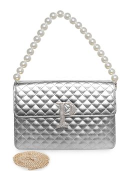 ESBEDA - Silver Personalized Alphabet P Turtle Quilted Handbag for Women