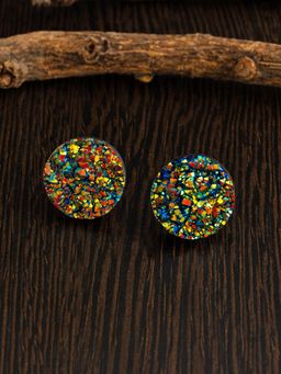E2O - Brown Round Shaped Stud Earrings For Women