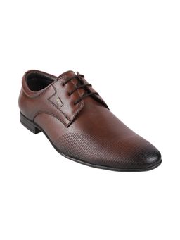 Mochi - Mens Tan Formal Lace-Ups ShoesMochi Textured Tan Formal Shoes