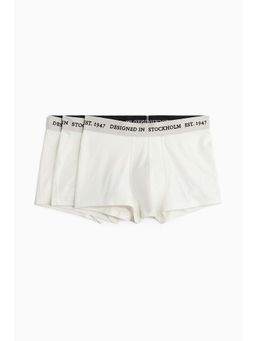 H&M - Men White 3-Pack Short Trunks With Lycra