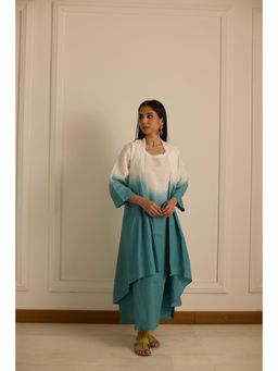 Vasstram - Ombre Layered Dress - Teal (Set of 2)
