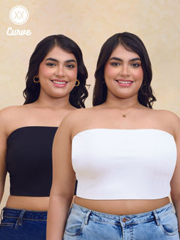 Twenty Dresses by Nykaa Fashion - Curve Solid Bandeu Crop Top (Pack of 2)