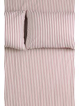 H&M - Red Striped Cotton King Bed Sheet Set