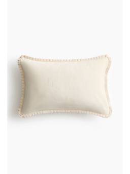 H&M - Beige Pleat-Detail Velvet Cushion Cover