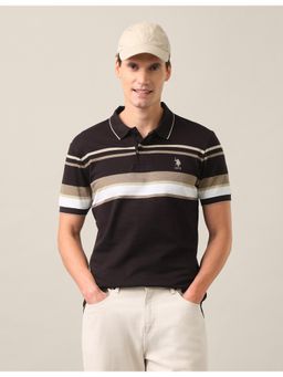 U.S. POLO ASSN. - Horizontal Striped Jacquard Slim Fit Polo T-Shirt
