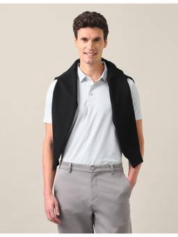U.S. POLO ASSN. - Houndstooth Checked Slim Fit Polo T-shirt-Grey