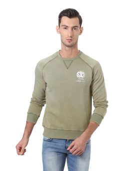 Allen Solly - Men Green Crew Neck Full Sleeves Casual Sweatshirt