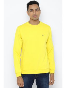 Allen Solly - Men Yellow Crew Neck Full Sleeves Casual Sweatshirt