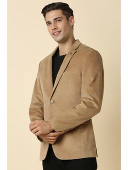 Allen Solly - Men Brown Slim Fit Textured Casual Blazer