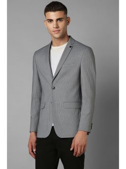 Allen Solly - Men Grey Slim Fit Checks Casual Blazer