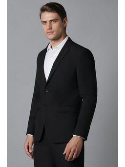 Louis Philippe - Men Black Slim Fit Solid Formal Blazer