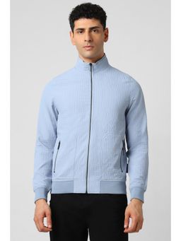 Van Heusen - Men Blue Solid Casual Bomber Jacket