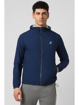 Van Heusen - Men Blue Solid Casual Bomber Jacket