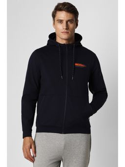 Van Heusen - Men Navy Solid Casual Hoodie