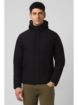 Van Heusen - Men Black Solid Casual Bomber Jacket