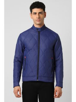 Van Heusen - Men Blue Solid Casual Bomber Jacket