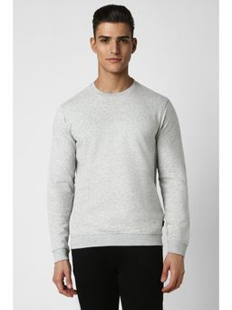 Van Heusen - Men Grey Textured Crew Neck Sweatshirt