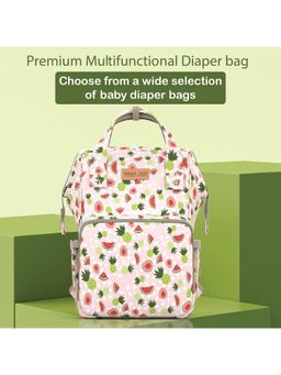 Polka Tots - Diaper Bag Large Capacity With 17 Pockets For Moms & Dads - Watermelon