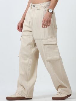 Espanshe - Maverick - Baggy Cargo Jeans - Cream