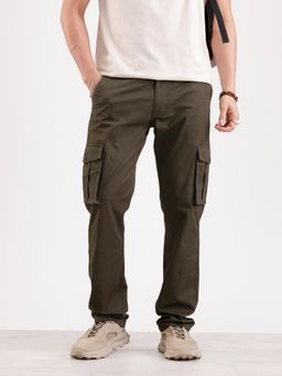 WROGN - Solid Straight Fit Cargo Trouser - Olive