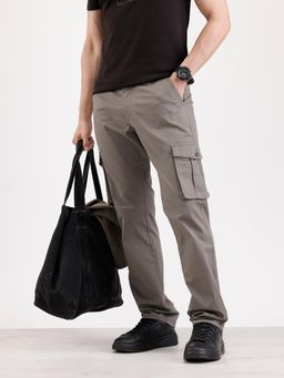 WROGN - Solid Straight Fit Cargo Trouser - Grey