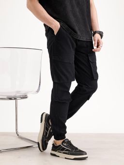 WROGN - Classic Relaxed Fit Cargo Joggers - Black