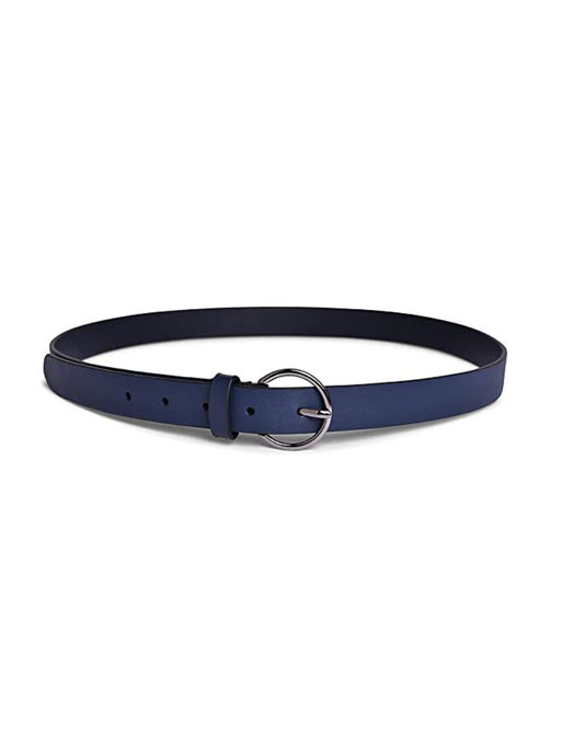 navy blue belts for dresses Navy blue dress with gold turn button and black belt – Amuse main image 1