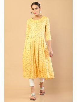 Soch - Women Mustard Printed Kurta