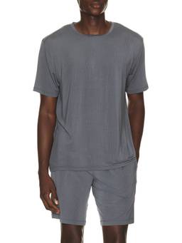 Tommy John - Second Skin Luxe Rib Women Soft Stretch Pajama Tee Grey