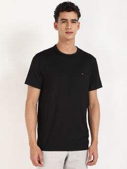 Tommy Hilfiger - Black Solid Half Sleeves T-Shirt