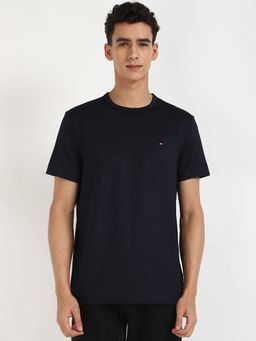 Tommy Hilfiger - Navy Blue Solid Half Sleeves T-Shirt