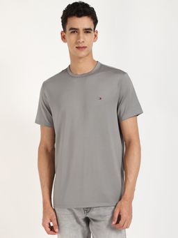 Tommy Hilfiger - Grey Solid Half Sleeves T-Shirt