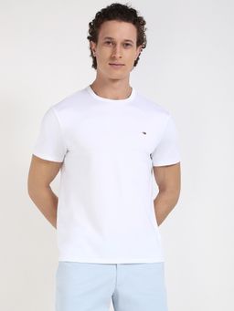 Tommy Hilfiger - White Solid Half Sleeves T-Shirt
