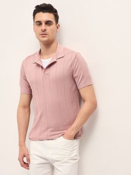 The Bear House - Men's Cotton Striped Slim Fit Polo T-Shirt