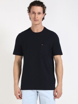 Tommy Hilfiger - Blue Solid Half Sleeves T-Shirt