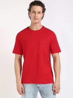 Tommy Hilfiger - Red Solid Half Sleeves T-Shirt