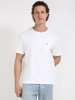 Tommy Hilfiger - White Solid Half Sleeves T-Shirt