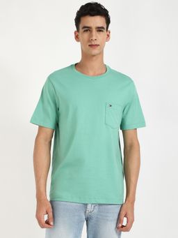 Tommy Hilfiger - Green Solid Half Sleeves T-Shirt
