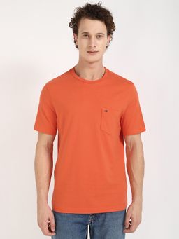 Tommy Hilfiger - Orange Solid Half Sleeves T-Shirt