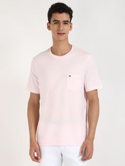 Tommy Hilfiger - Pink Solid Half Sleeves T-Shirt