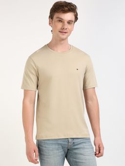 Tommy Hilfiger - Khaki Solid Half Sleeves T-Shirt
