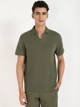Tommy Hilfiger - Green Solid Half Sleeves Polo T-Shirt