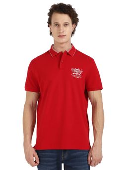 Tommy Hilfiger - Red Printed Half Sleeves Polo T-Shirt