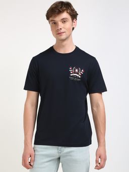 Tommy Hilfiger - Blue Printed Half Sleeves T-Shirt