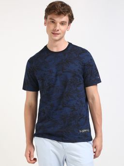 Tommy Hilfiger - Blue Printed Half Sleeves T-Shirt