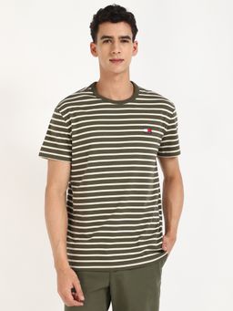 Tommy Hilfiger - Green Stripes Half Sleeves T-Shirt