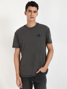 Tommy Hilfiger - Grey Solid Half Sleeves T-Shirt
